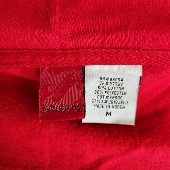 Red Billabong zip hoodie women's M - Picture 4 of 6